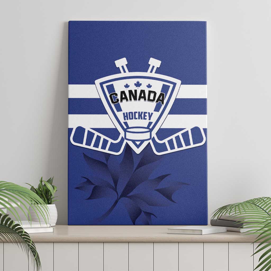Canada Hockey Team Canvas Wall Art Maple Leaf Blue Version