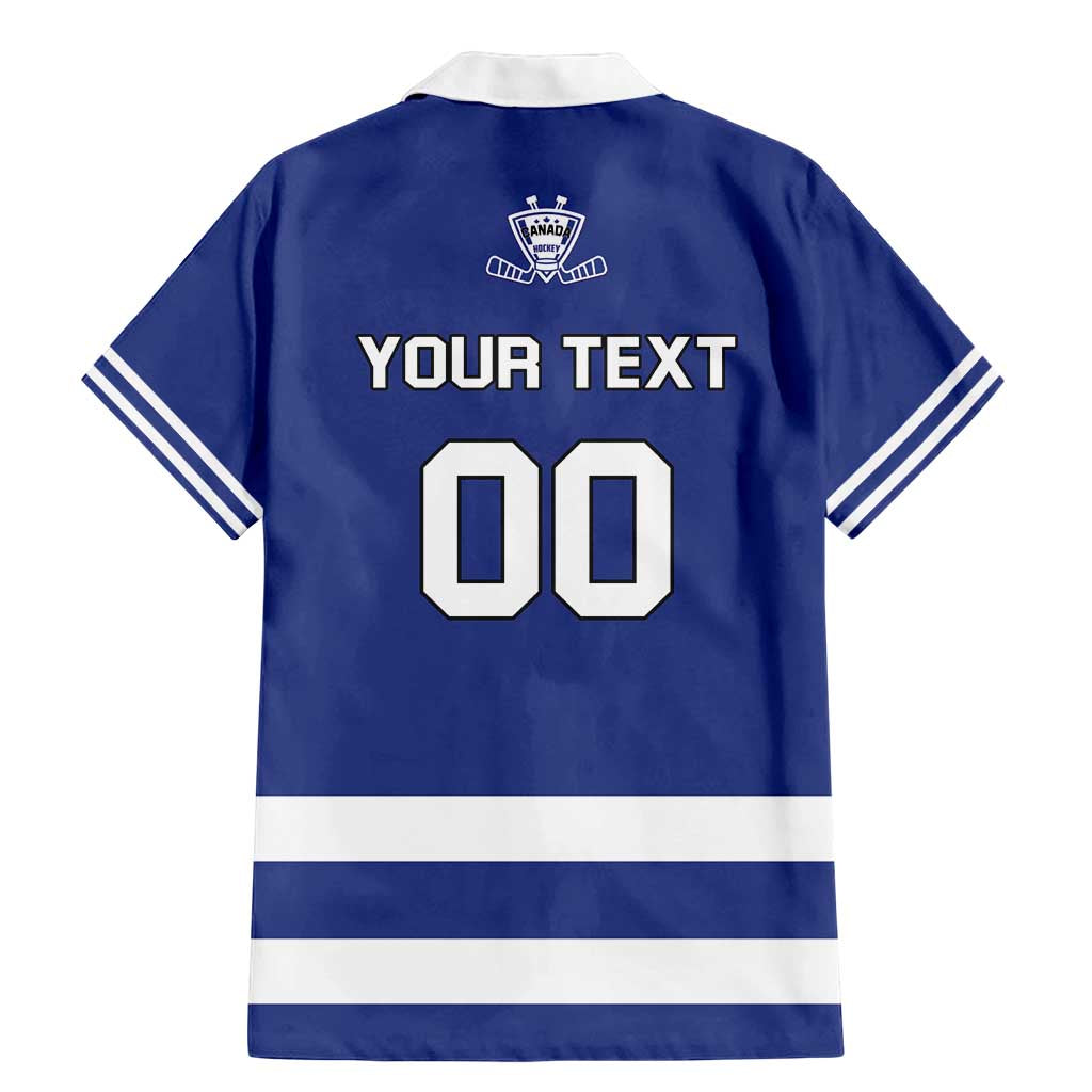 Custom Canada Hockey Team Family Matching Mermaid Dress and Hawaiian Shirt Maple Leaf Blue Version