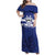 Custom Canada Hockey Team Family Matching Off Shoulder Maxi Dress and Hawaiian Shirt Maple Leaf Blue Version