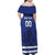 Custom Canada Hockey Team Family Matching Off Shoulder Maxi Dress and Hawaiian Shirt Maple Leaf Blue Version