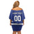 Custom Canada Hockey Team Family Matching Off Shoulder Short Dress and Hawaiian Shirt Maple Leaf Blue Version