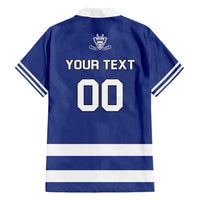 Custom Canada Hockey Team Family Matching Puletasi and Hawaiian Shirt Maple Leaf Blue Version