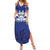 Custom Canada Hockey Team Family Matching Summer Maxi Dress and Hawaiian Shirt Maple Leaf Blue Version