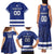 Custom Canada Hockey Team Family Matching Tank Maxi Dress and Hawaiian Shirt Maple Leaf Blue Version