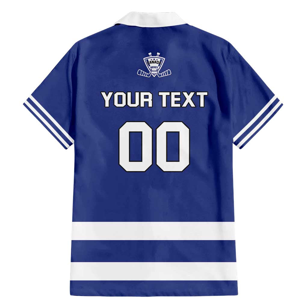 Custom Canada Hockey Team Family Matching Tank Maxi Dress and Hawaiian Shirt Maple Leaf Blue Version