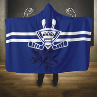 Canada Hockey Team Hooded Blanket Maple Leaf Blue Version