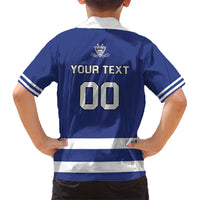 Custom Canada Hockey Team Kid Hawaiian Shirt Maple Leaf Blue Version