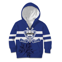 Custom Canada Hockey Team Kid Hoodie Maple Leaf Blue Version