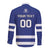 Custom Canada Hockey Team Long Sleeve Button Shirt Maple Leaf Blue Version