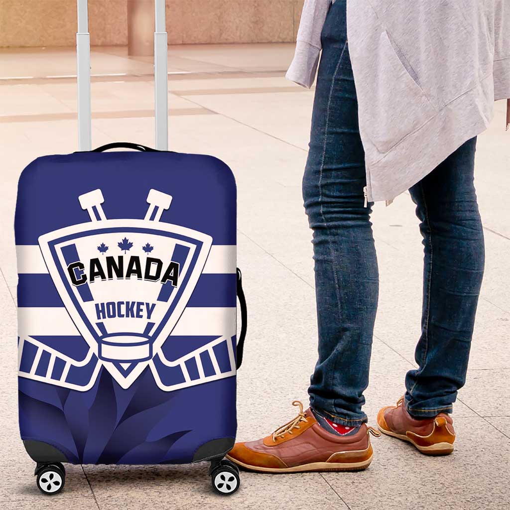 Canada Hockey Team Luggage Cover Maple Leaf Blue Version