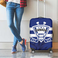 Canada Hockey Team Luggage Cover Maple Leaf Blue Version