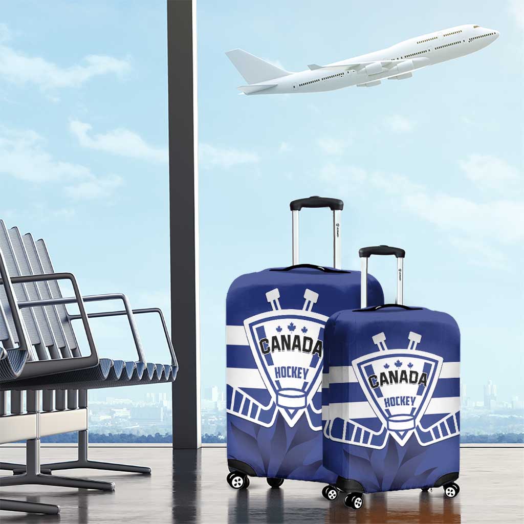 Canada Hockey Team Luggage Cover Maple Leaf Blue Version