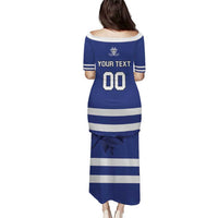 Custom Canada Hockey Team Puletasi Maple Leaf Blue Version