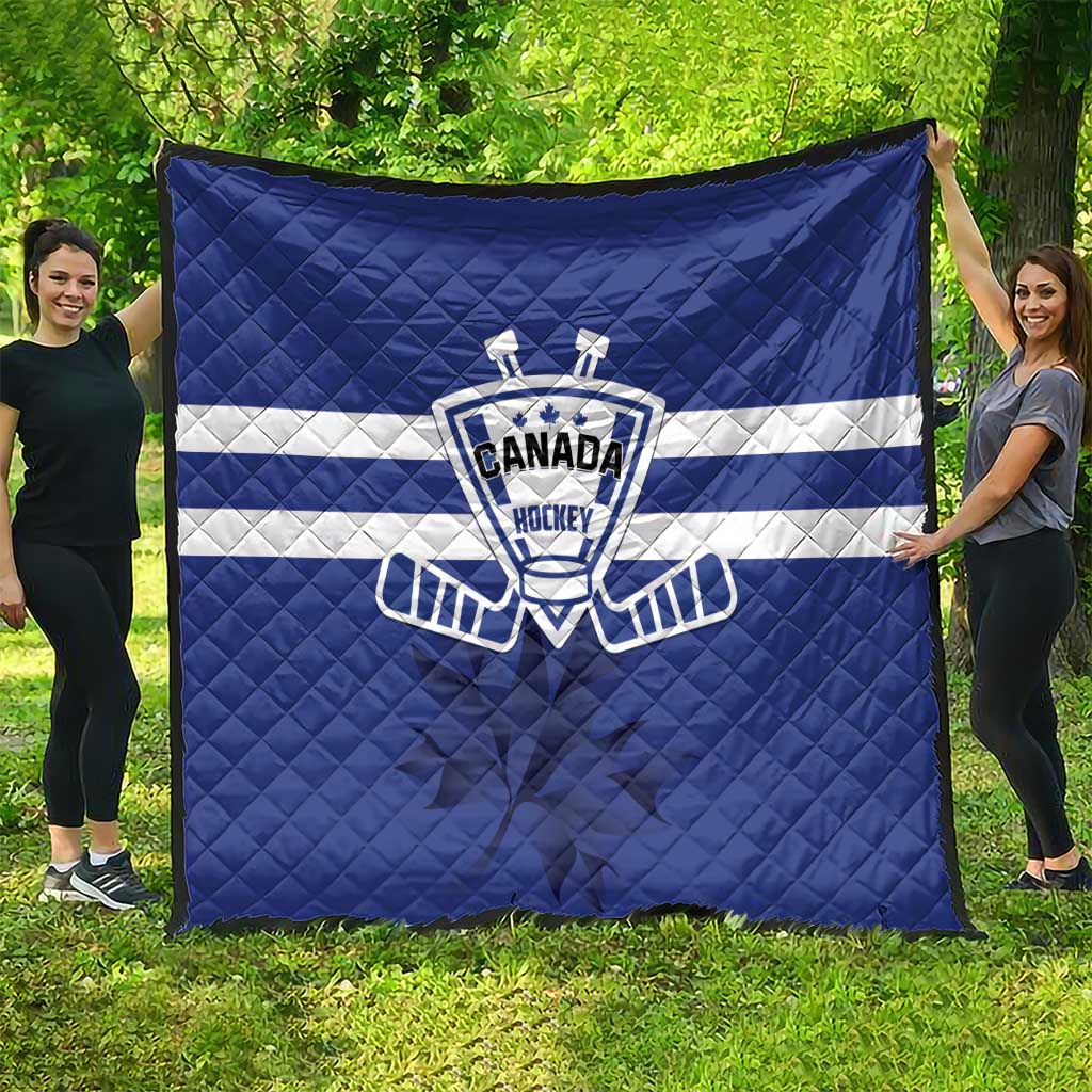 Canada Hockey Team Quilt Maple Leaf Blue Version