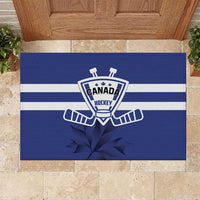 Canada Hockey Team Rubber Doormat Maple Leaf Blue Version