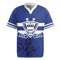 Custom Canada Hockey Team Rugby Jersey Maple Leaf Blue Version