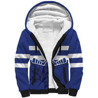 Custom Canada Hockey Team Sherpa Hoodie Maple Leaf Blue Version