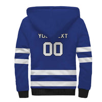 Custom Canada Hockey Team Sherpa Hoodie Maple Leaf Blue Version