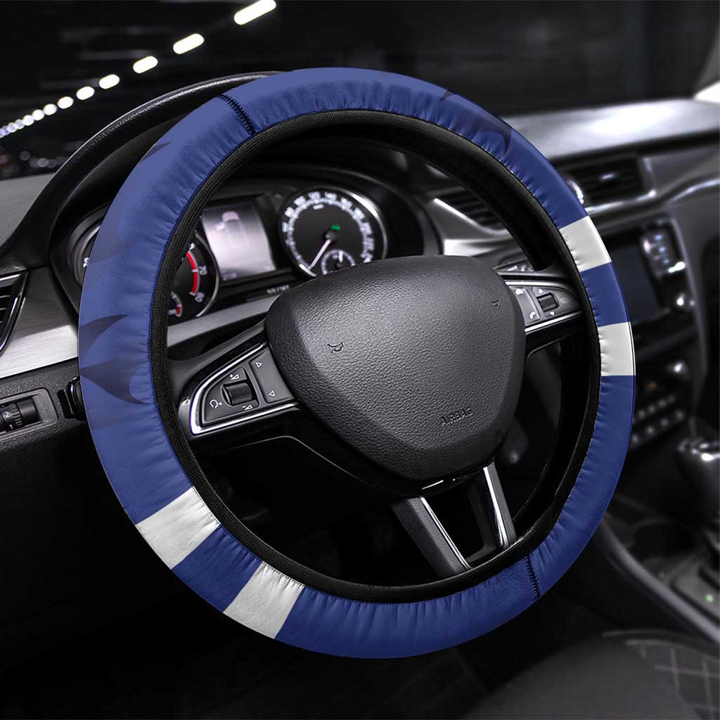Canada Hockey Team Steering Wheel Cover Maple Leaf Blue Version