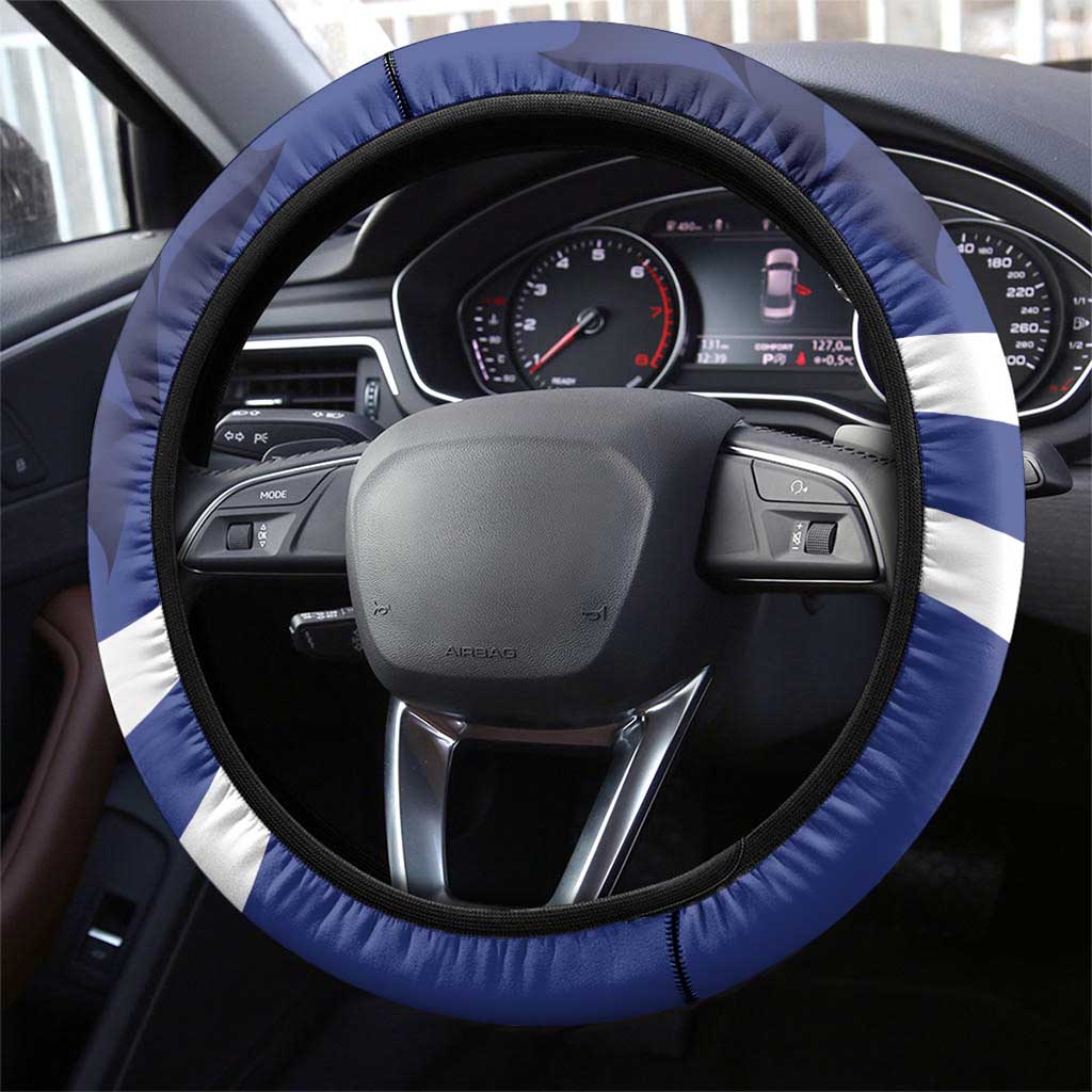 Canada Hockey Team Steering Wheel Cover Maple Leaf Blue Version