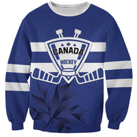 Custom Canada Hockey Team Sweatshirt Maple Leaf Blue Version