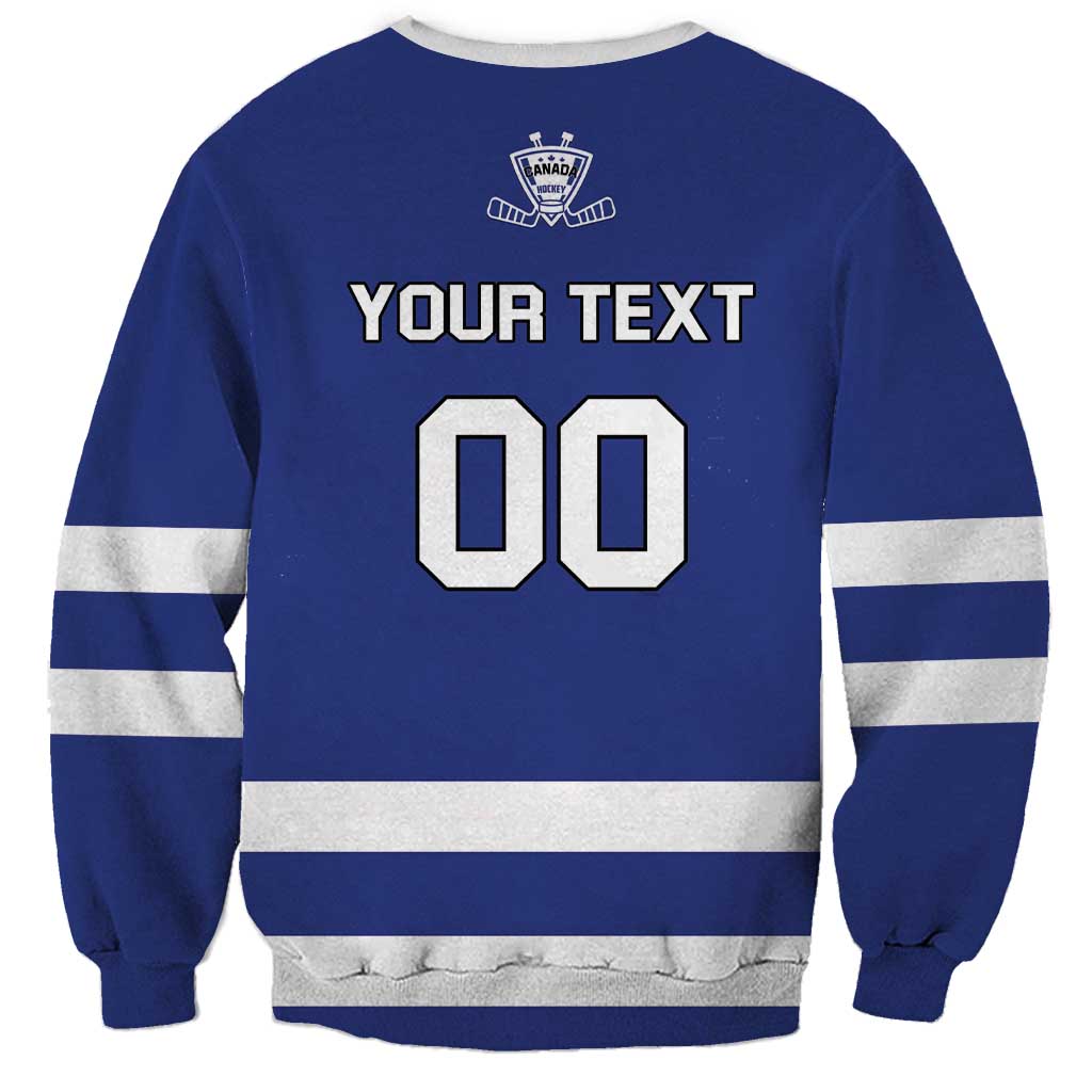 Custom Canada Hockey Team Sweatshirt Maple Leaf Blue Version