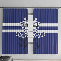Canada Hockey Team Window Curtain Maple Leaf Blue Version