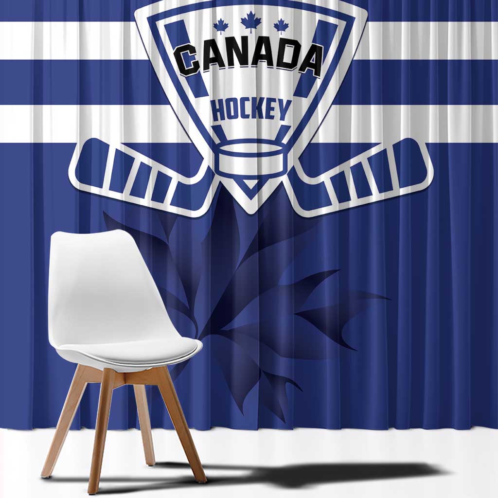 Canada Hockey Team Window Curtain Maple Leaf Blue Version