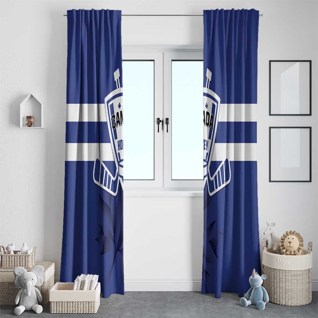 Canada Hockey Team Window Curtain Maple Leaf Blue Version