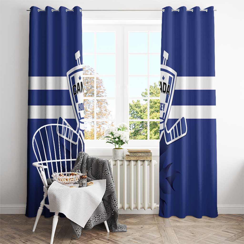 Canada Hockey Team Window Curtain Maple Leaf Blue Version