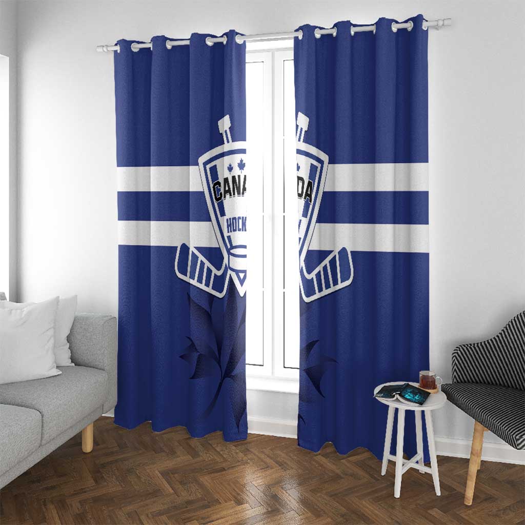 Canada Hockey Team Window Curtain Maple Leaf Blue Version