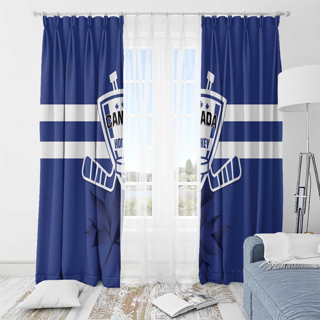 Canada Hockey Team Window Curtain Maple Leaf Blue Version