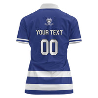Custom Canada Hockey Team Women Polo Shirt Maple Leaf Blue Version