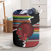Mexico Aztec Circle Laundry Basket Poncho Pattern