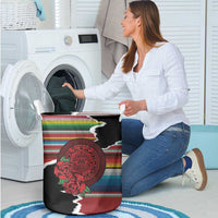 Mexico Aztec Circle Laundry Basket Poncho Pattern