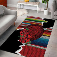 Mexico Aztec Circle Area Rug Poncho Pattern