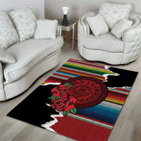 Mexico Aztec Circle Area Rug Poncho Pattern