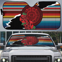 Mexico Aztec Circle Auto Sun Shade Poncho Pattern