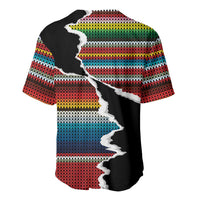 Mexico Aztec Circle Baseball Jersey Poncho Pattern