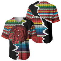 Mexico Aztec Circle Baseball Jersey Poncho Pattern