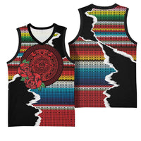 Mexico Aztec Circle Basketball Jersey Poncho Pattern