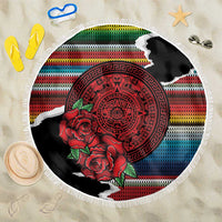 Mexico Aztec Circle Beach Blanket Poncho Pattern