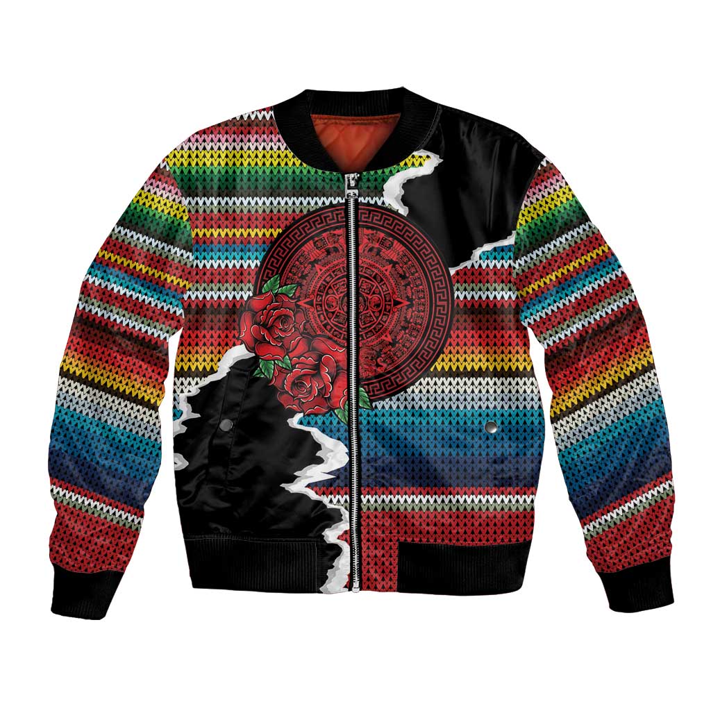 Mexico Aztec Circle Bomber Jacket Poncho Pattern