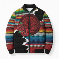 Mexico Aztec Circle Bomber Puffer Jacket Poncho Pattern