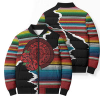 Mexico Aztec Circle Bomber Puffer Jacket Poncho Pattern