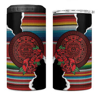 Mexico Aztec Circle 4 in 1 Can Cooler Tumbler Poncho Pattern