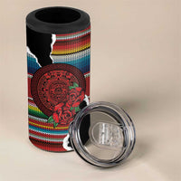 Mexico Aztec Circle 4 in 1 Can Cooler Tumbler Poncho Pattern