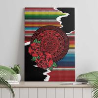 Mexico Aztec Circle Canvas Wall Art Poncho Pattern