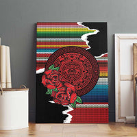 Mexico Aztec Circle Canvas Wall Art Poncho Pattern