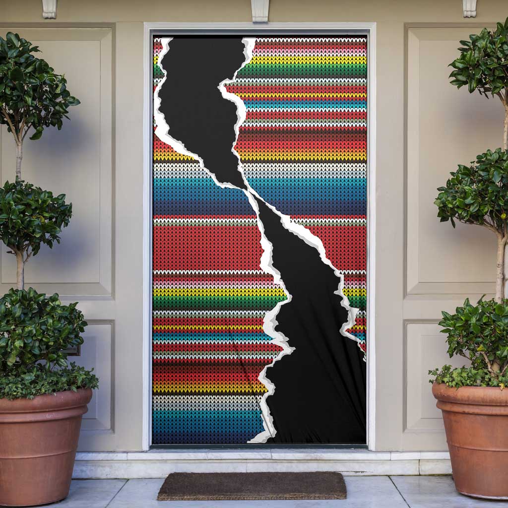 Mexico Aztec Circle Door Cover Poncho Pattern